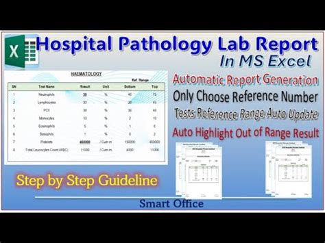 test lab results in excel report|Hospital Pathology Lab Report in Excel with Dynamic Formulas.